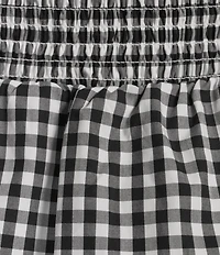 Moa Moa Sleeveless Gingham Printed Bubble-Hem Tank Top