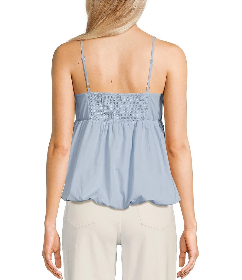 Moa Moa Sleeveless Solid Bubble-Hem Tank Top