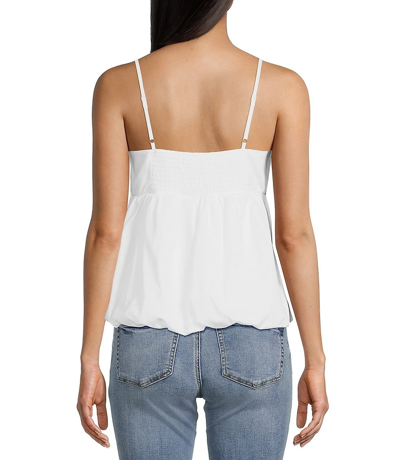 Moa Moa Sleeveless Solid Bubble-Hem Tank Top
