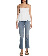 Moa Moa Sleeveless Solid Bubble-Hem Tank Top