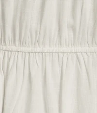 Moa Moa Sleeveless Solid Shirred Babydoll Top