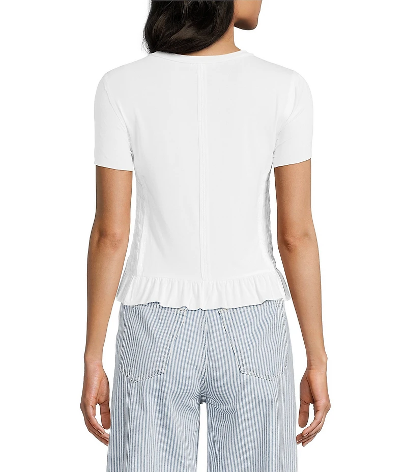 Moa Moa Smocked Bodice Short Sleeve Top