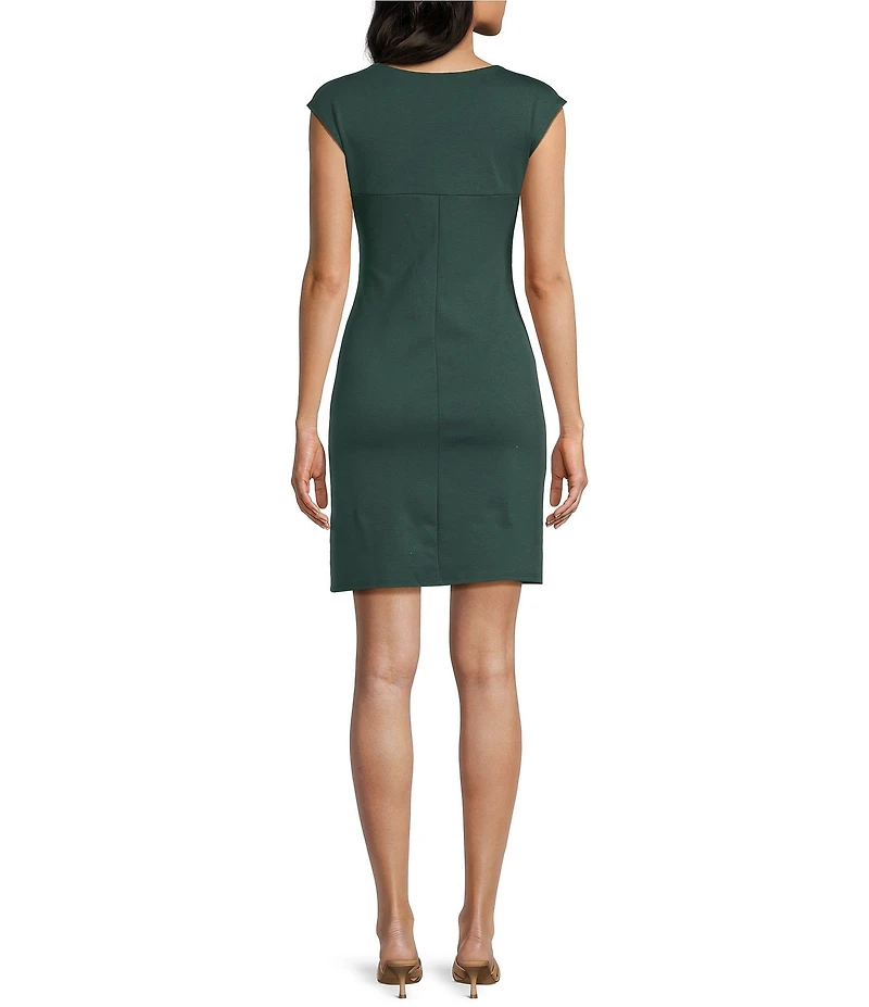 Moa Moa Square Neck Cap Sleeve Mini Dress
