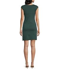 Moa Moa Square Neck Cap Sleeve Mini Dress