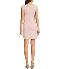 Moa Moa Square Neck Cap Sleeve Mini Dress