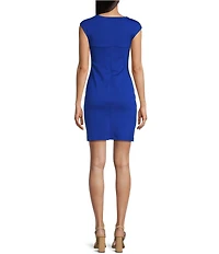 Moa Moa Square Neck Cap Sleeve Mini Dress