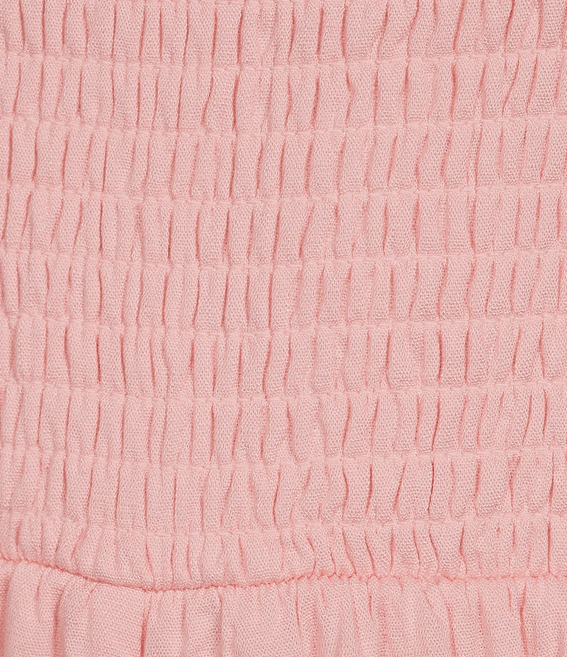 Moa Moa Square Neck Cap Sleeve Smocked A-Line Romper