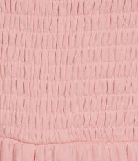 Moa Moa Square Neck Cap Sleeve Smocked A-Line Romper