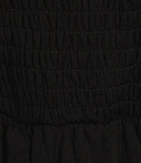 Moa Moa Square Neck Cap Sleeve Smocked A-Line Romper