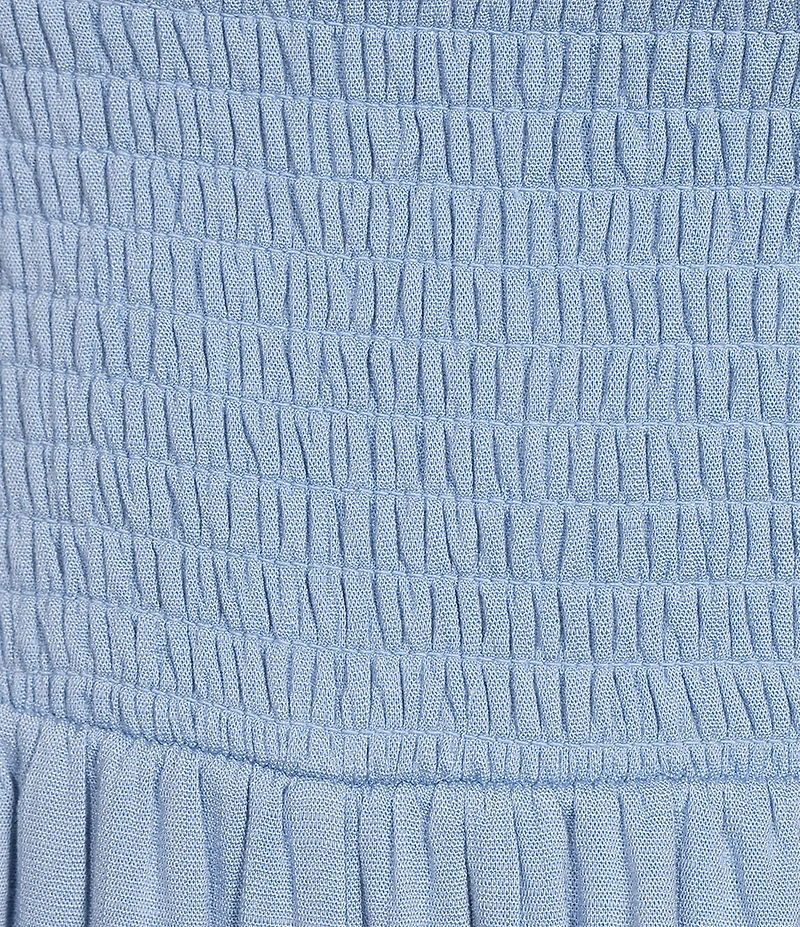 Moa Moa Square Neck Cap Sleeve Smocked A-Line Romper