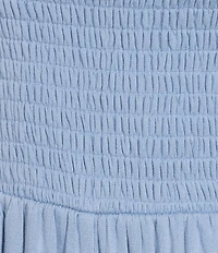 Moa Moa Square Neck Cap Sleeve Smocked A-Line Romper