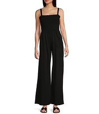Moa Moa Square Neck Full Length Jumpsuit