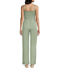 Moa Moa Square Neck Full Length Jumpsuit