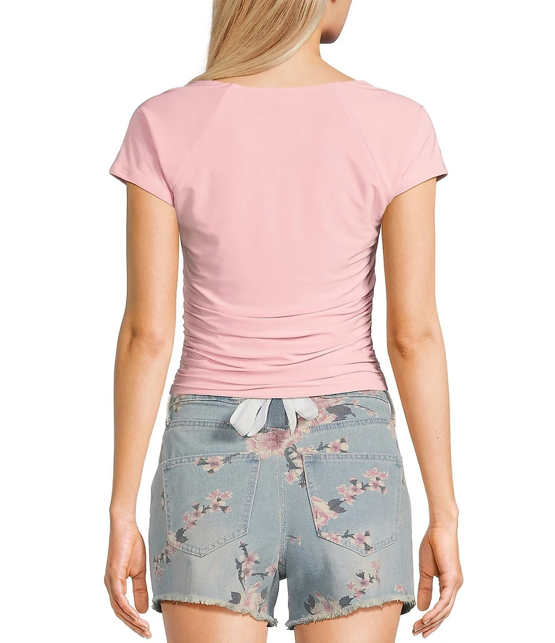 Moa Moa Square Neck Short Sleeve Top
