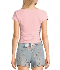 Moa Moa Square Neck Short Sleeve Top