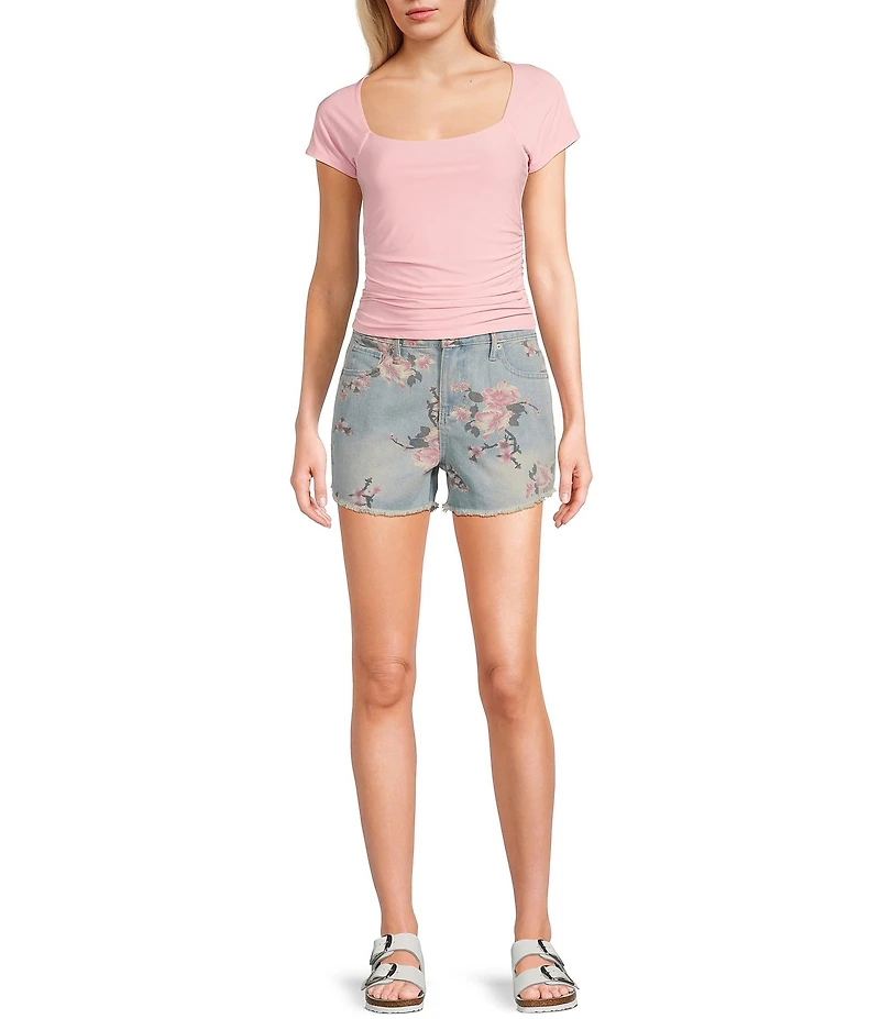 Moa Moa Square Neck Short Sleeve Top