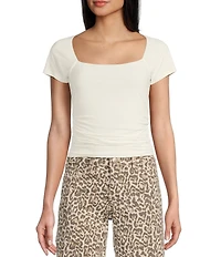 Moa Moa Square Neck Short Sleeve Top