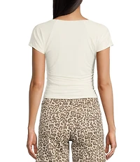 Moa Moa Square Neck Short Sleeve Top