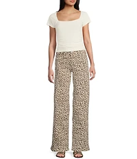 Moa Moa Square Neck Short Sleeve Top
