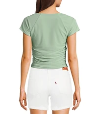 Moa Moa Square Neck Short Sleeve Top
