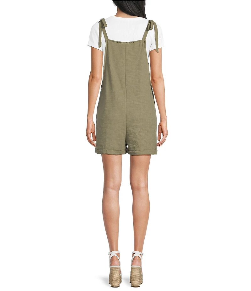 Moa Moa Square Neck Tie Shoulder Romper
