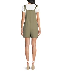 Moa Moa Square Neck Tie Shoulder Romper