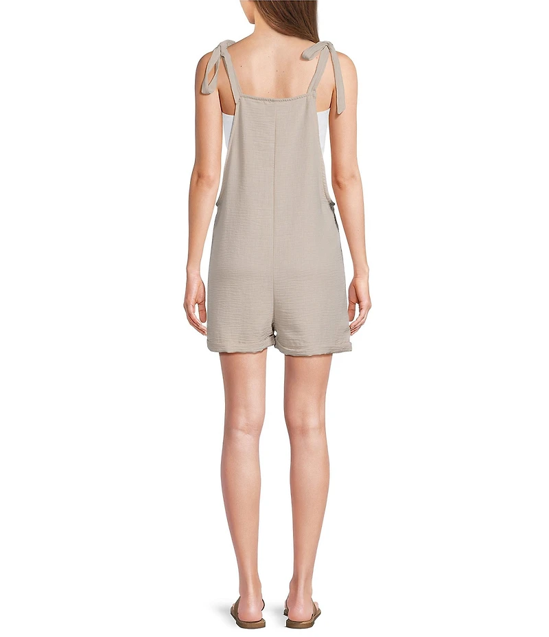 Moa Moa Square Neck Tie Shoulder Romper