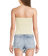 Moa Moa Straight Neck Strapless Cropped Tube Top