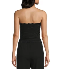 Moa Moa Strapless Lace Trim Top