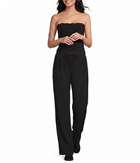 Moa Moa Strapless Lace Trim Top