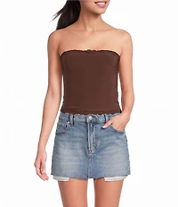 Moa Moa Strapless Lace Trim Top