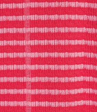 Moa Moa Striped Puckered Jacquard V-Neck Long Sleeve Cropped Top