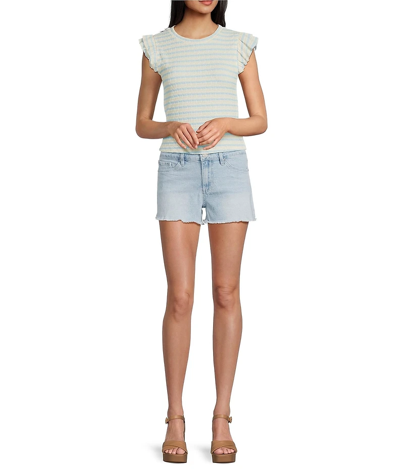 Moa Moa Striped Ruffle Sleeve Top