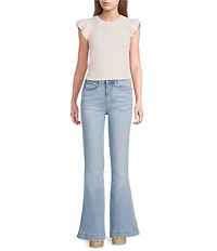 Moa Moa Striped Ruffle Sleeve Top