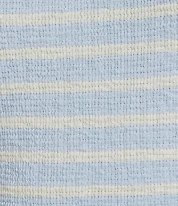 Moa Moa Striped Short Flutter Short Sleeve Crew Neck Top