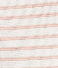 Moa Moa Striped Short Flutter Short Sleeve Crew Neck Top