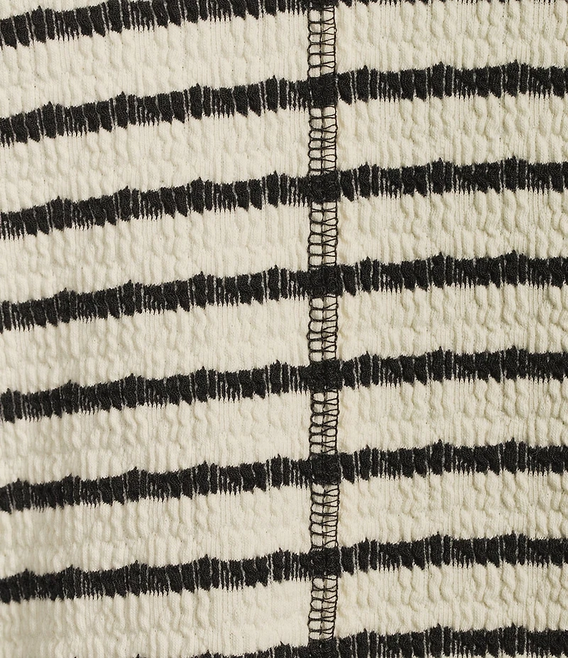 Moa Moa Striped V-Neck Short Sleeve Top