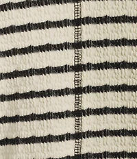 Moa Moa Striped V-Neck Short Sleeve Top