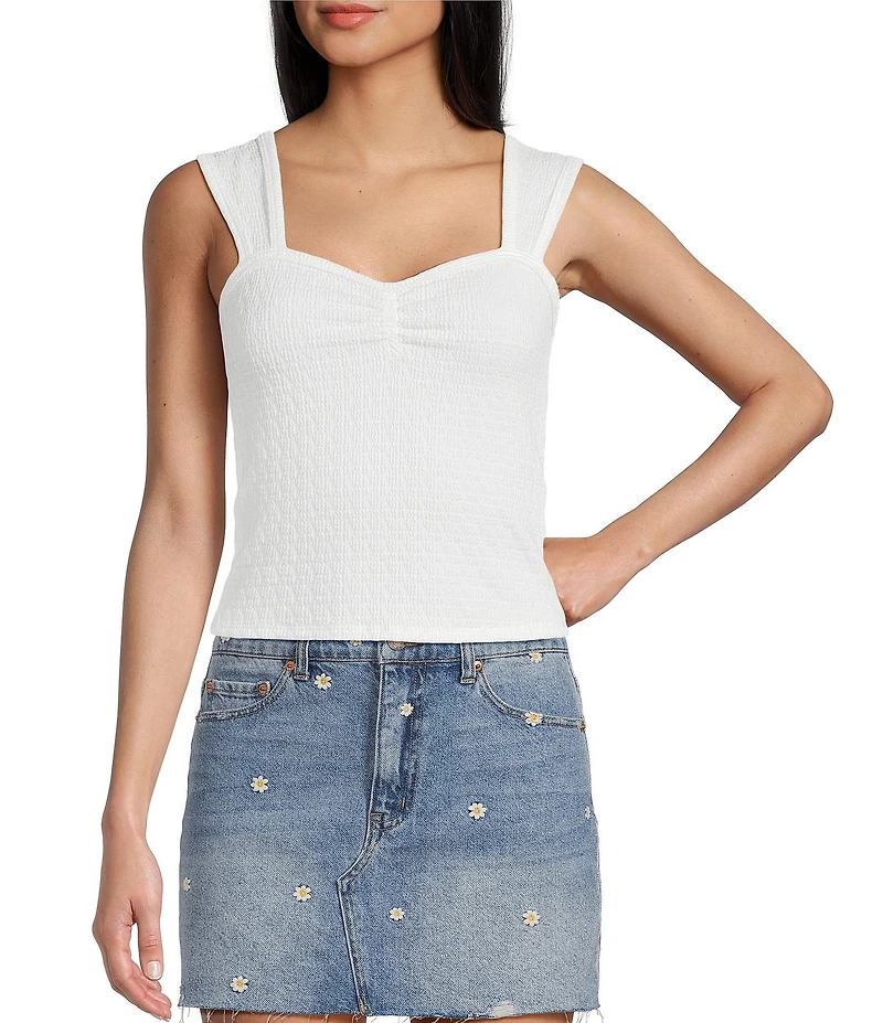 Moa Moa Sweetheart Neck Cinch Front Tank Top
