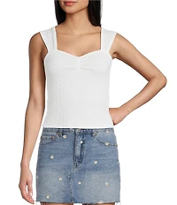 Moa Moa Sweetheart Neck Cinch Front Tank Top