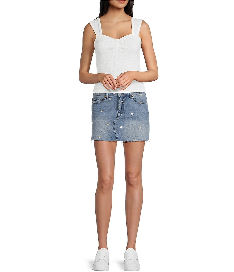 Moa Moa Sweetheart Neck Cinch Front Tank Top