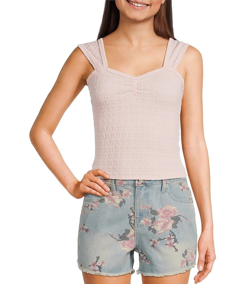 Moa Moa Sweetheart Neck Cinch Front Tank Top