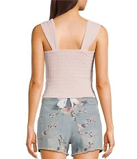 Moa Moa Sweetheart Neck Cinch Front Tank Top