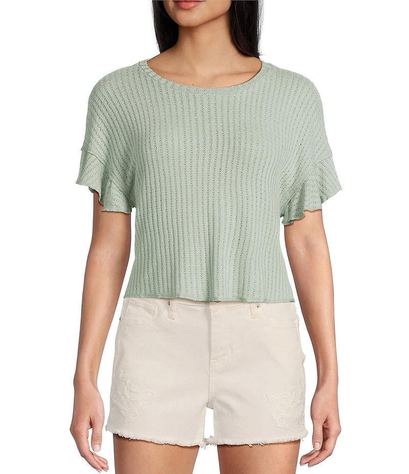 Moa Moa Textured Short Sleeve Drop Shoulder T-Shirt