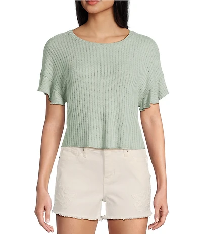 Moa Moa Textured Short Sleeve Drop Shoulder T-Shirt