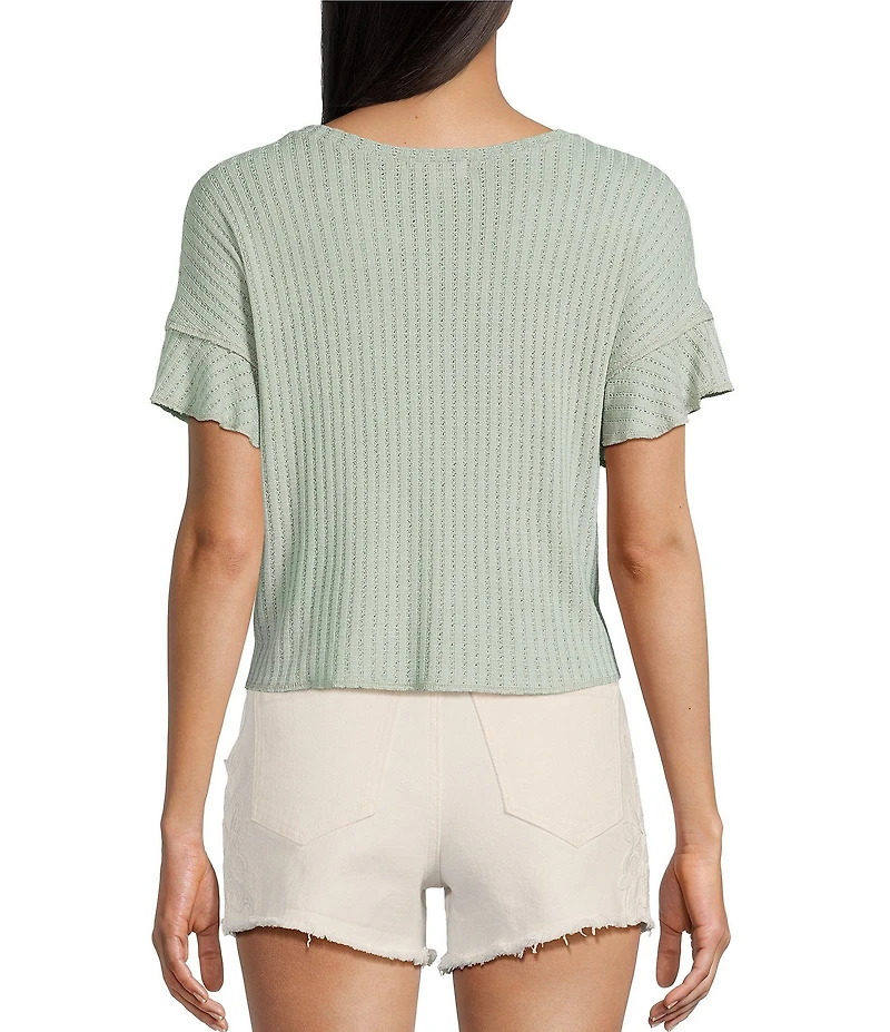 Moa Moa Textured Short Sleeve Drop Shoulder T-Shirt