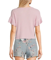 Moa Moa Textured Short Sleeve Drop Shoulder T-Shirt