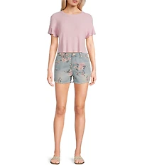 Moa Moa Textured Short Sleeve Drop Shoulder T-Shirt