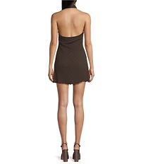 Moa Moa Textured V-Neck Tie Front A-Line Dress