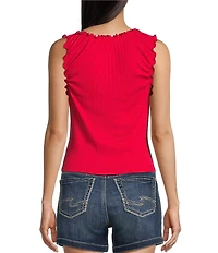 Moa Moa V-Neck Cinched Front Tank Top